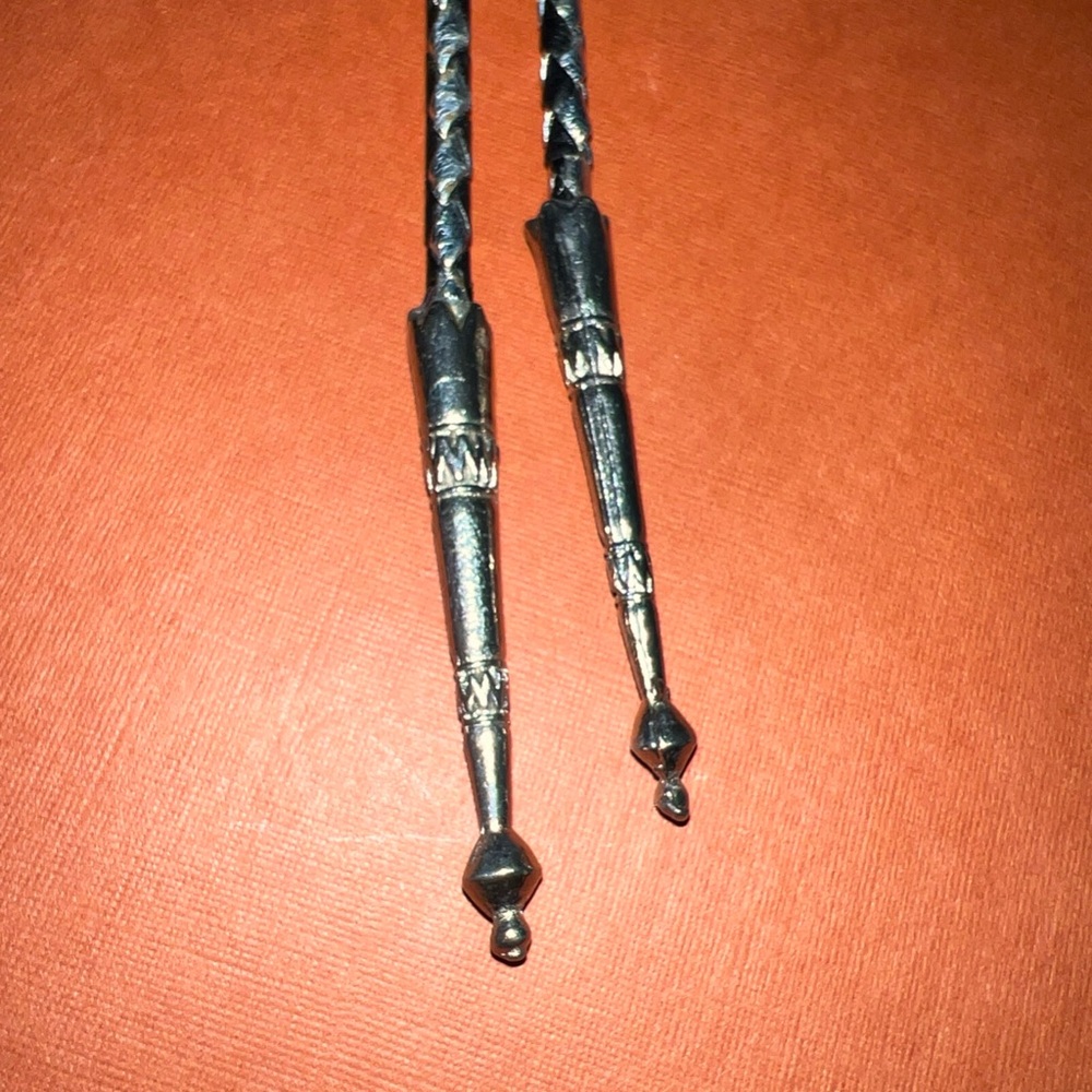 Vintage kachina Turquoise & Silver tone black braid Bolo Tie Necklace - Picture 6 of 8